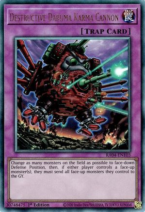 Destructive Daruma Karma Cannon (PUR) [RA04-EN103] - Quarter Century Stampede 1st Edition - Prismatic Ultimate Rare - Trinity Hobby