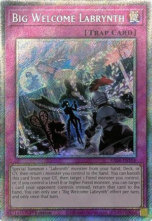 Big Welcome Labrynth (Platinum Secret Rare) [RA04-EN104] - Quarter Century Stampede 1st Edition - Platinum Secret Rare - Trinity Hobby