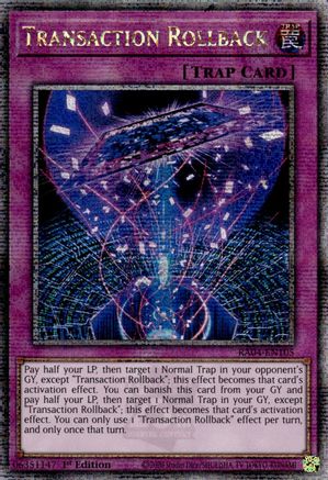 Transaction Rollback (Quarter Century Secret Rare) [RA04-EN105] - Quarter Century Stampede 1st Edition - Quarter Century Secret Rare - Trinity Hobby