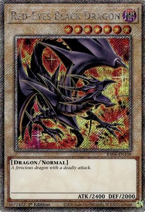 Red-Eyes Black Dragon (8th Art) (Platinum Secret Rare) [RA04-EN109] - Quarter Century Stampede 1st Edition - Platinum Secret Rare - Trinity Hobby