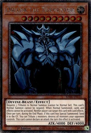 Obelisk the Tormentor (Platinum Secret Rare) [RA04-EN116] - Quarter Century Stampede 1st Edition - Platinum Secret Rare - Trinity Hobby