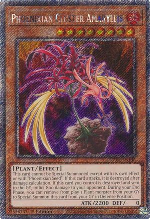 Phoenixian Cluster Amaryllis (Platinum Secret Rare) [RA04-EN136] - Quarter Century Stampede 1st Edition - Platinum Secret Rare - Trinity Hobby