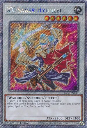 XX-Saber Hyunlei (Platinum Secret Rare) [RA04-EN140] - Quarter Century Stampede 1st Edition - Platinum Secret Rare - Trinity Hobby
