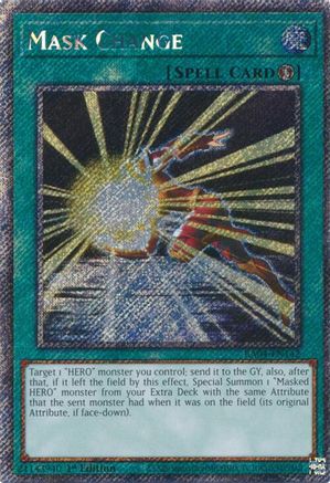 Mask Change (Platinum Secret Rare) [RA04-EN142] - Quarter Century Stampede 1st Edition - Platinum Secret Rare - Trinity Hobby
