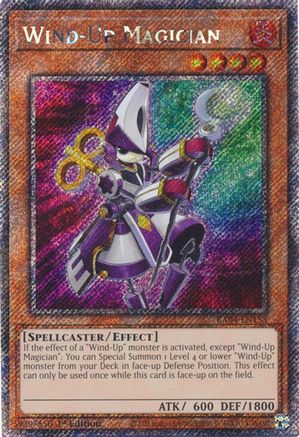 Wind-Up Magician (Platinum Secret Rare) [RA04-EN153] - Quarter Century Stampede 1st Edition - Platinum Secret Rare - Trinity Hobby