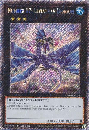 Number 17: Leviathan Dragon (Platinum Secret Rare) [RA04-EN154] - Quarter Century Stampede 1st Edition - Platinum Secret Rare - Trinity Hobby
