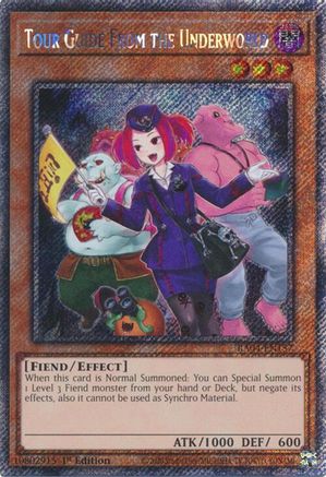 Tour Guide from the Underworld (Alternate Art) (Platinum Secret Rare) [RA04-EN157] - Quarter Century Stampede 1st Edition - Platinum Secret Rare - Trinity Hobby