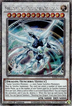 Shooting Quasar Dragon (Platinum Secret Rare) [RA04-EN158] - Quarter Century Stampede 1st Edition - Platinum Secret Rare - Trinity Hobby