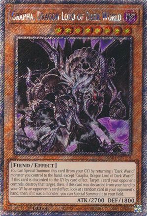 Grapha, Dragon Lord of Dark World (Platinum Secret Rare) [RA04-EN159] - Quarter Century Stampede 1st Edition - Platinum Secret Rare - Trinity Hobby