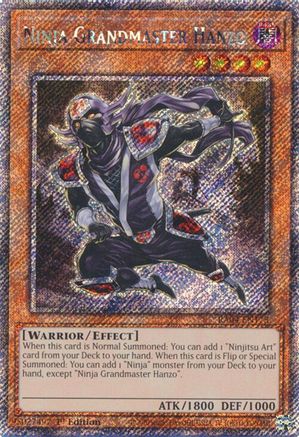 Ninja Grandmaster Hanzo (Platinum Secret Rare) [RA04-EN173] - Quarter Century Stampede 1st Edition - Platinum Secret Rare - Trinity Hobby