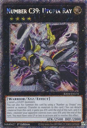 Number C39: Utopia Ray (Platinum Secret Rare) [RA04-EN174] - Quarter Century Stampede 1st Edition - Platinum Secret Rare - Trinity Hobby