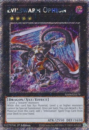 Evilswarm Ophion (Platinum Secret Rare) [RA04-EN179] - Quarter Century Stampede 1st Edition - Platinum Secret Rare - Trinity Hobby