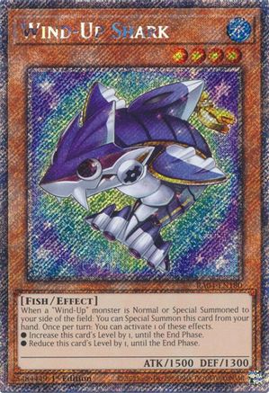Wind-Up Shark (Platinum Secret Rare) [RA04-EN180] - Quarter Century Stampede 1st Edition - Platinum Secret Rare - Trinity Hobby