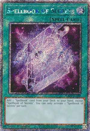 Spellbook of Secrets (Platinum Secret Rare) [RA04-EN189] - Quarter Century Stampede 1st Edition - Platinum Secret Rare - Trinity Hobby