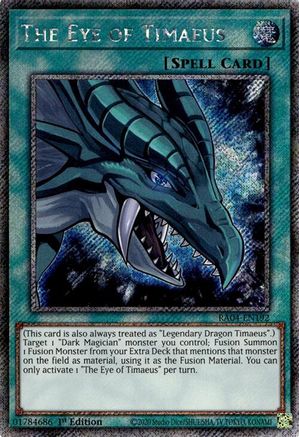 The Eye of Timaeus (Platinum Secret Rare) [RA04-EN192] - Quarter Century Stampede 1st Edition - Platinum Secret Rare - Trinity Hobby