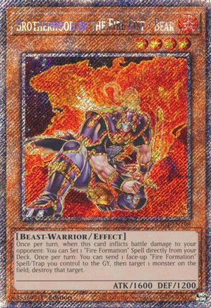 Brotherhood of the Fire Fist - Bear (Platinum Secret Rare) [RA04-EN198] - Quarter Century Stampede 1st Edition - Platinum Secret Rare - Trinity Hobby
