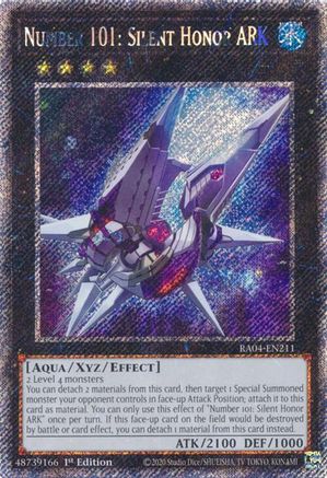 Number 101: Silent Honor ARK (Platinum Secret Rare) [RA04-EN211] - Quarter Century Stampede 1st Edition - Platinum Secret Rare - Trinity Hobby
