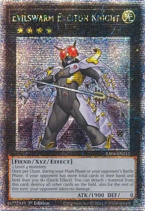 Evilswarm Exciton Knight (Quarter Century Secret Rare) [RA04-EN212] - Quarter Century Stampede 1st Edition - Quarter Century Secret Rare - Trinity Hobby