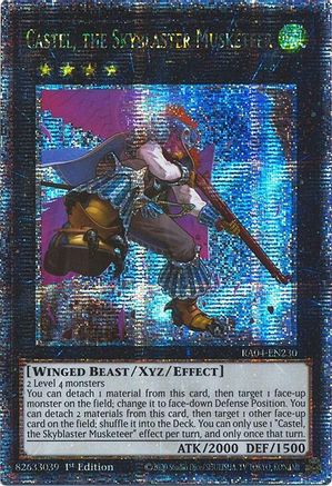 Castel, the Skyblaster Musketeer (Quarter Century Secret Rare) [RA04-EN230] - Quarter Century Stampede 1st Edition - Quarter Century Secret Rare - Trinity Hobby