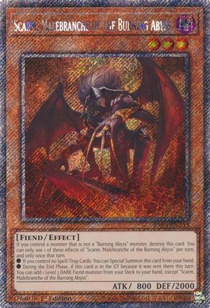Scarm, Malebranche of the Burning Abyss (Platinum Secret Rare) [RA04-EN233] - Quarter Century Stampede 1st Edition - Platinum Secret Rare