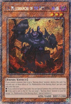 Cir, Malebranche of the Burning Abyss (Platinum Secret Rare) [RA04-EN234] - Quarter Century Stampede 1st Edition - Platinum Secret Rare - Trinity Hobby