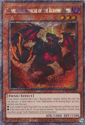 Graff, Malebranche of the Burning Abyss (Platinum Secret Rare) [RA04-EN235] - Quarter Century Stampede 1st Edition - Platinum Secret Rare - Trinity Hobby