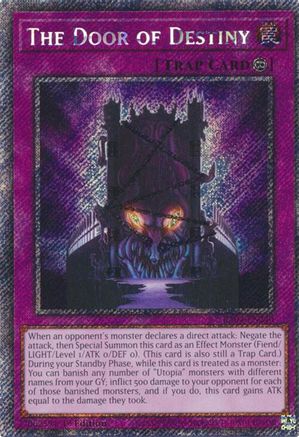 The Door of Destiny (Platinum Secret Rare) [RA04-EN240] - Quarter Century Stampede 1st Edition - Platinum Secret Rare - Trinity Hobby