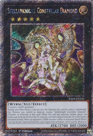 Stellarknight Constellar Diamond (Platinum Secret Rare) [RA04-EN241] - Quarter Century Stampede 1st Edition - Platinum Secret Rare - Trinity Hobby