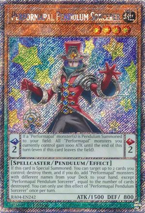 Performapal Pendulum Sorcerer (Platinum Secret Rare) [RA04-EN242] - Quarter Century Stampede 1st Edition - Platinum Secret Rare - Trinity Hobby