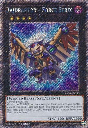 Raidraptor - Force Strix [RA04-EN243] Platinum Secret Rare - Trinity Hobby