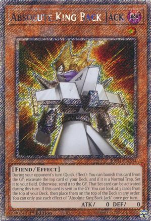 Absolute King Back Jack (Platinum Secret Rare) [RA04-EN244] - Quarter Century Stampede 1st Edition - Platinum Secret Rare - Trinity Hobby
