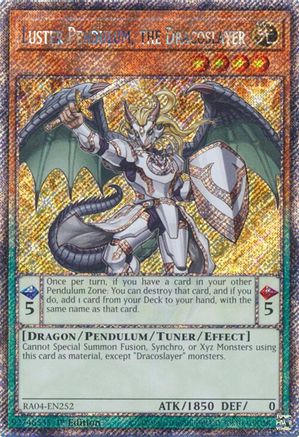 Luster Pendulum, the Dracoslayer (Platinum Secret Rare) [RA04-EN252] - Quarter Century Stampede 1st Edition - Platinum Secret Rare - Trinity Hobby