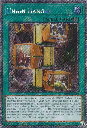 Union Hangar (Platinum Secret Rare) [RA04-EN270] - Quarter Century Stampede 1st Edition - Platinum Secret Rare - Trinity Hobby