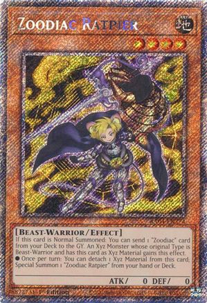 Zoodiac Ratpier (Platinum Secret Rare) [RA04-EN274] - Quarter Century Stampede 1st Edition - Platinum Secret Rare