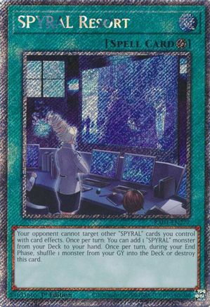 SPYRAL Resort (Platinum Secret Rare) [RA04-EN277] - Quarter Century Stampede 1st Edition - Platinum Secret Rare - Trinity Hobby
