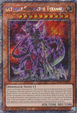 Ultimate Conductor Tyranno (Platinum Secret Rare) [RA04-EN287] - Quarter Century Stampede 1st Edition - Platinum Secret Rare - Trinity Hobby