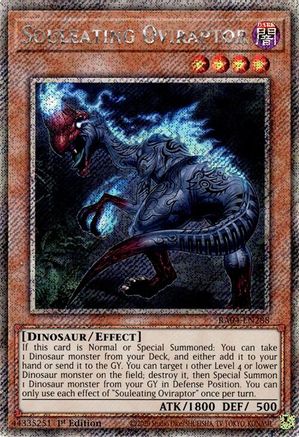 Souleating Oviraptor (Platinum Secret Rare) [RA04-EN288] - Quarter Century Stampede 1st Edition - Platinum Secret Rare - Trinity Hobby