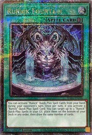 Runick Fountain (Quarter Century Secret Rare) [RA04-EN296] - Quarter Century Stampede 1st Edition - Quarter Century Secret Rare - Trinity Hobby