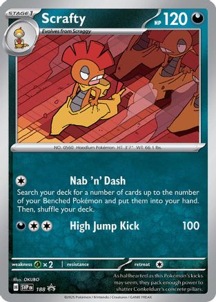 Scrafty - 188 - ( 188) [SV Scarlet & Violet Promo Cards] Holofoil - Trinity Hobby