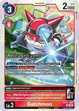 Gatchmon [BT21-009] [World Convergence Release Event Cards] - Trinity Hobby