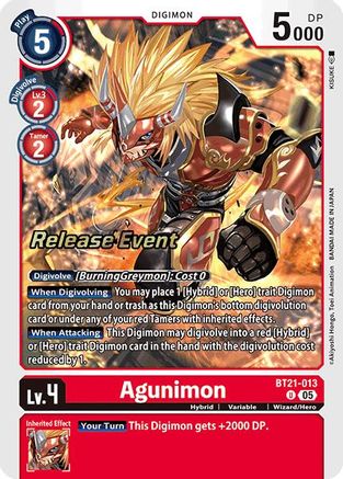 Agunimon [BT21-013] [World Convergence Release Event Cards] - Trinity Hobby