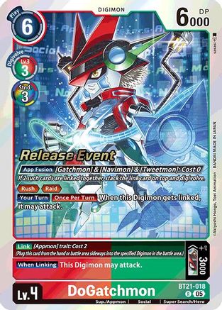 DoGatchmon [BT21-018] [World Convergence Release Event Cards] - Trinity Hobby