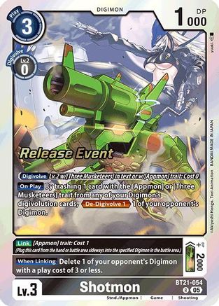 Shotmon [BT21-054] [World Convergence Release Event Cards] - Trinity Hobby