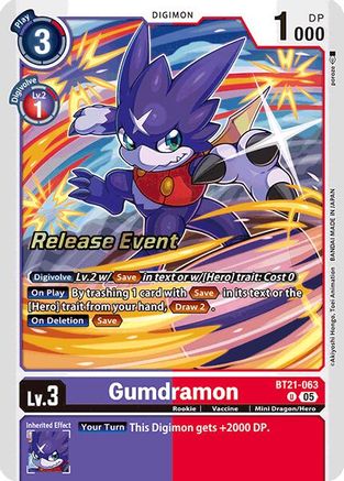 Gumdramon [BT21-063] [World Convergence Release Event Cards] - Trinity Hobby