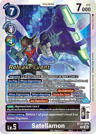 Satellamon [BT21-074] [World Convergence Release Event Cards] - Trinity Hobby