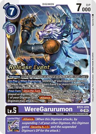 WereGarurumon [BT21-078] [World Convergence Release Event Cards] - Trinity Hobby