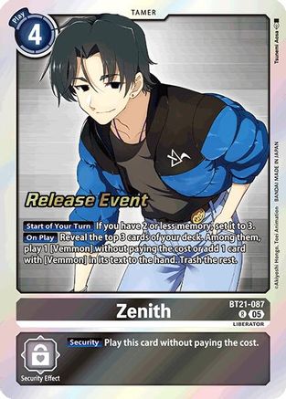 Zenith [BT21-087] [World Convergence Release Event Cards] - Trinity Hobby