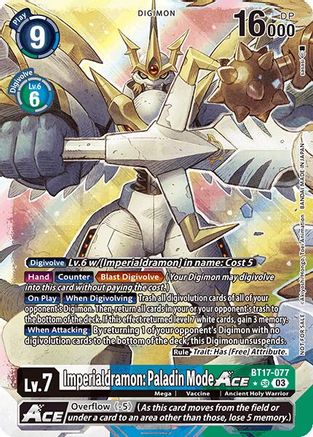 Imperialdramon: Paladin Mode ACE [BT17-077] (World Convergence Release Event Winner) [World Convergence Release Event Cards] - Trinity Hobby