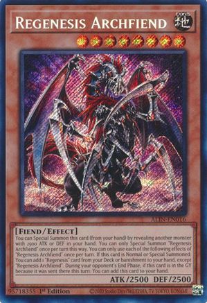 Regenesis Archfiend [ALIN-EN016] - Alliance Insight 1st Edition - Secret Rare - Trinity Hobby