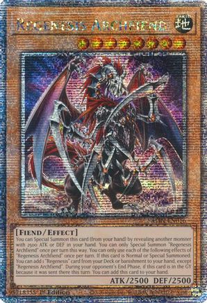 Regenesis Archfiend (Quarter Century Secret Rare) [ALIN-EN016] - Alliance Insight 1st Edition - Quarter Century Secret Rare - Trinity Hobby